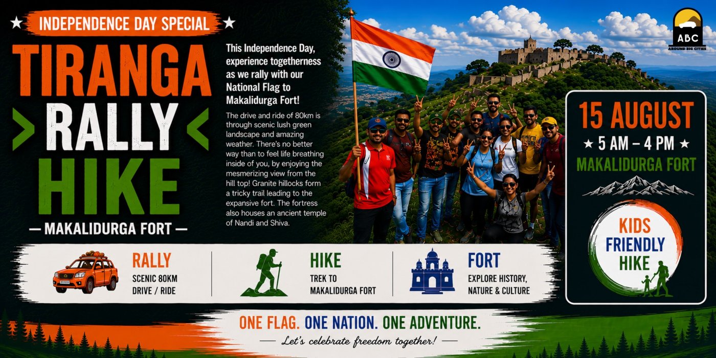 Tiranga Rally Hike - Independence Day at Makalidurga