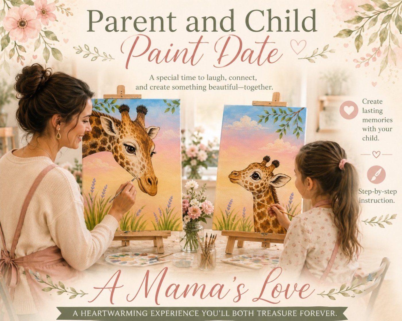 Paint & Ice Cream Parent and Child Paint Date at Cones Ice Cream in Port Crane, NY – A Mama’s Love