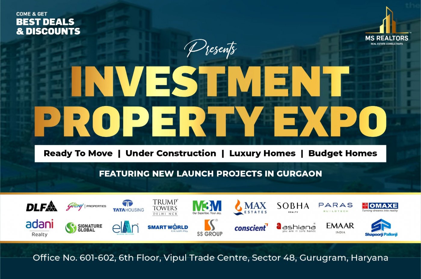 Gurgaon Investment Property Expo in Gurgaon — For Professionals, Free, July 13-14.