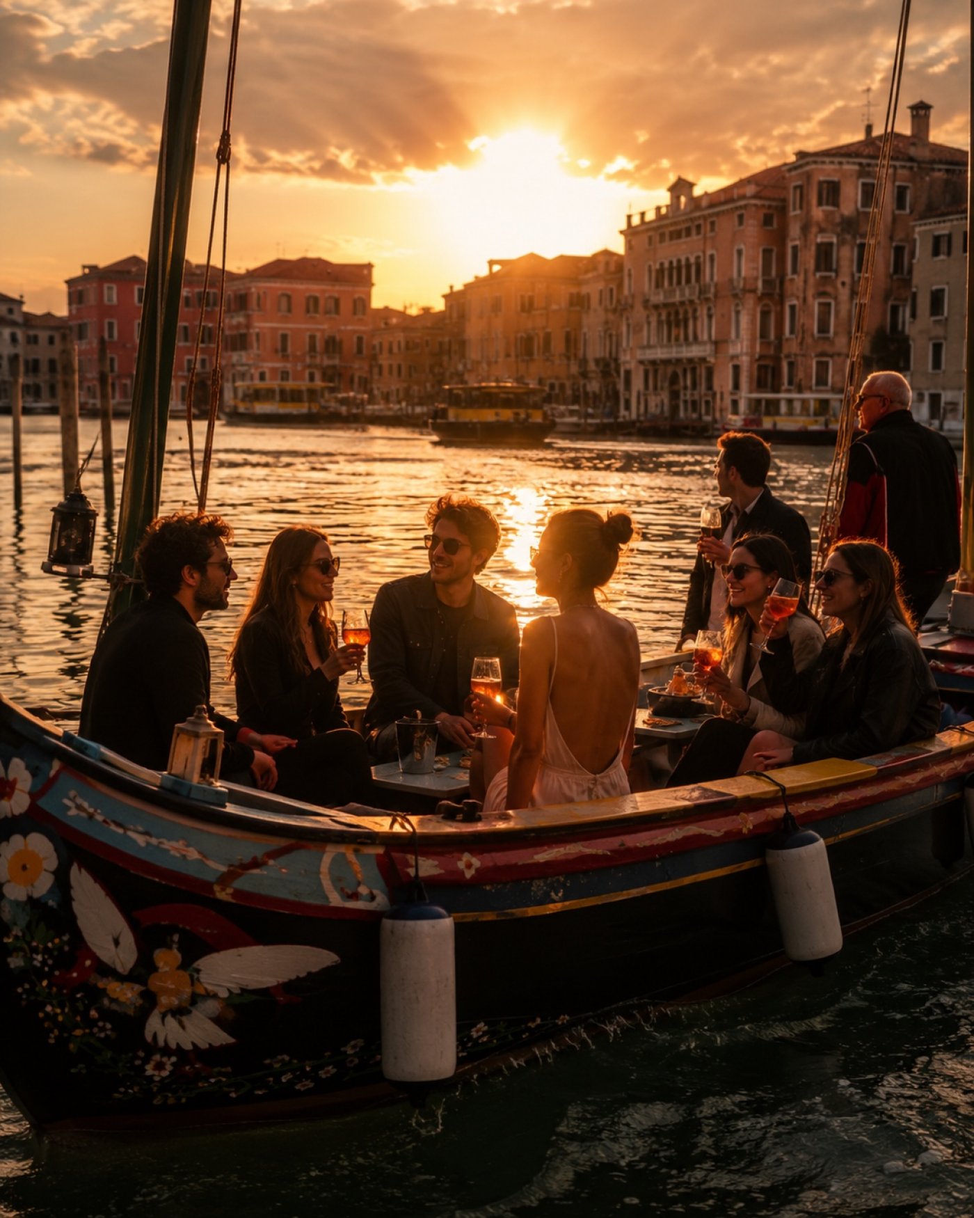 Venice: Boat Aperitif with Sunset Music on the Lagoon