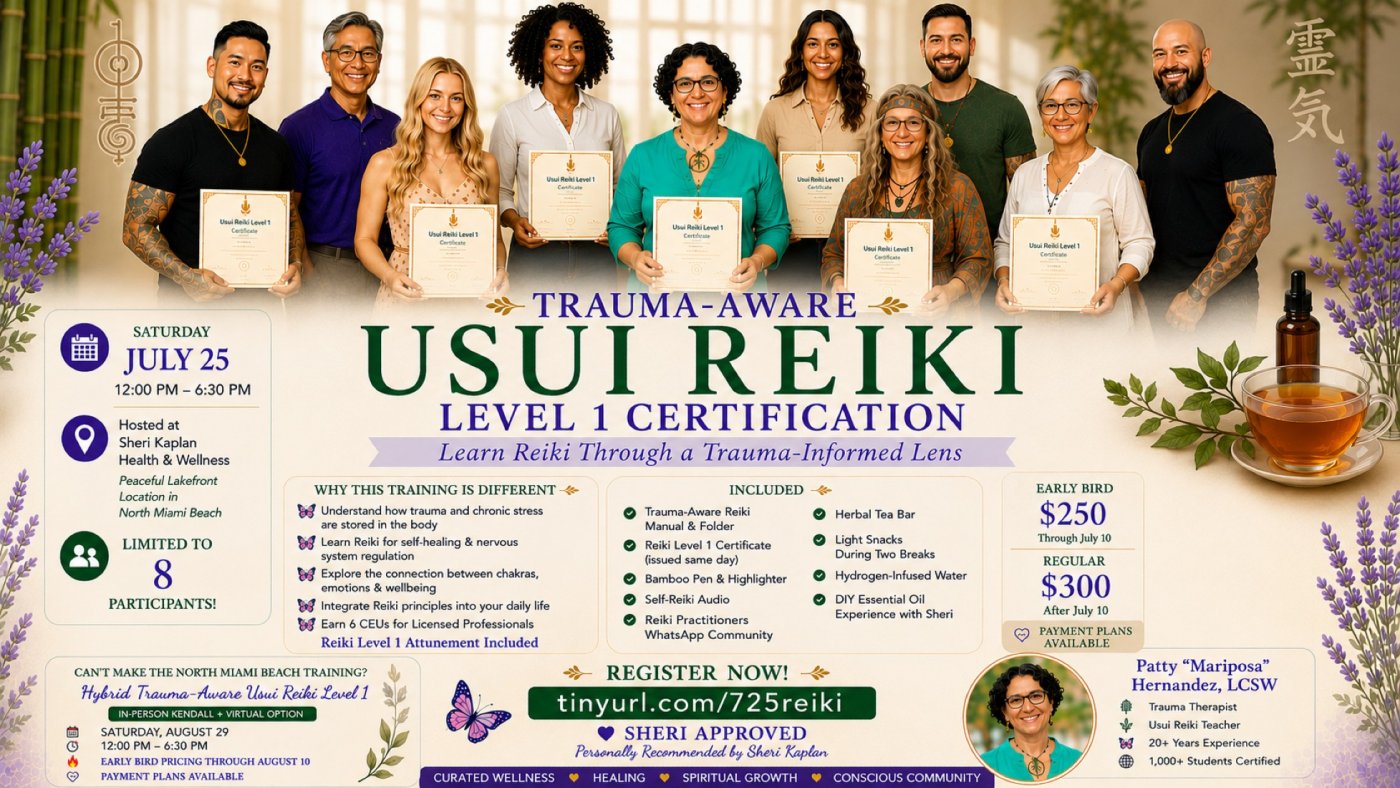 Trauma Aware Reiki Level 1 Certification- 2 Dates -2 Locations