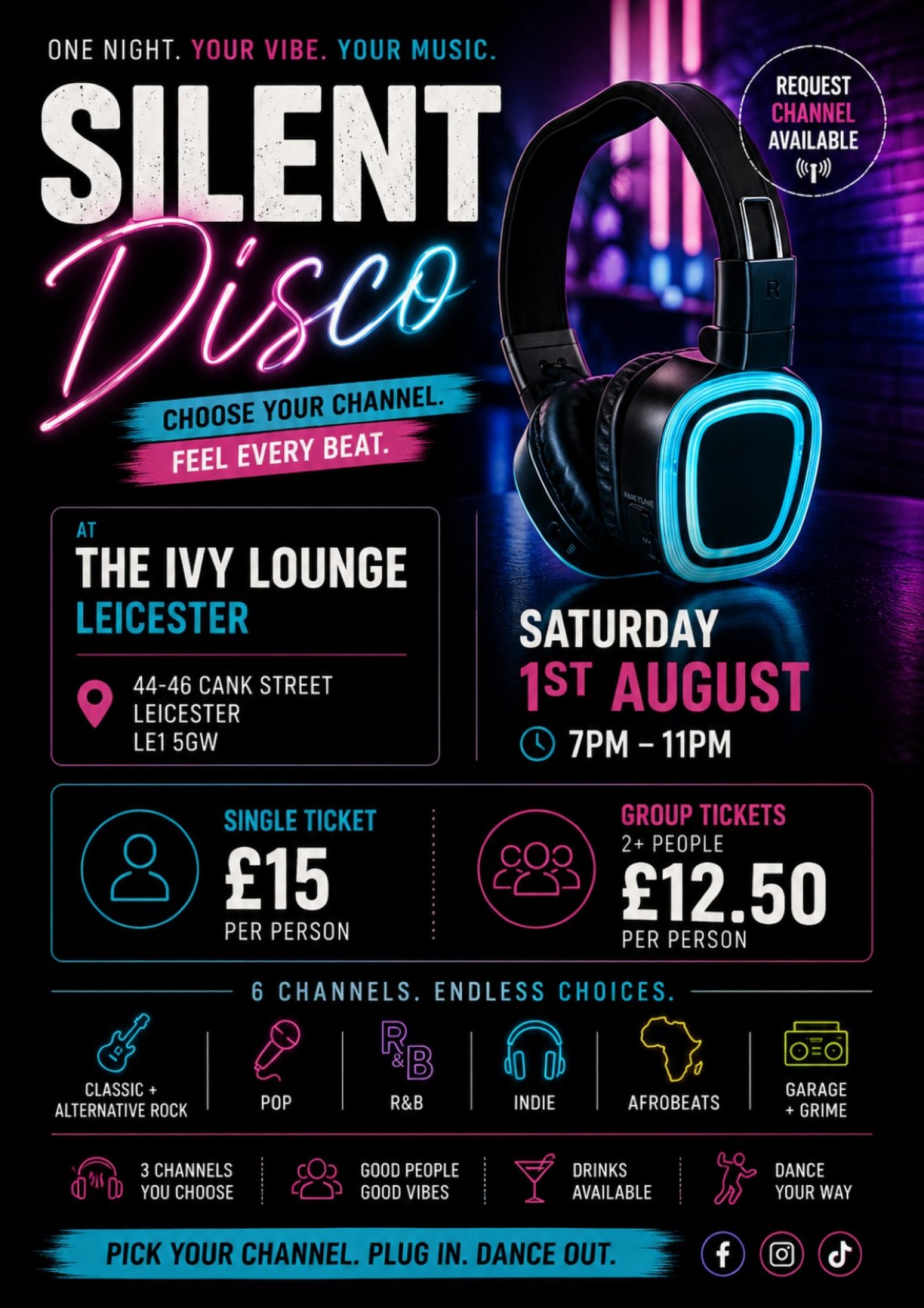 Silent Disco at the Ivy Lounge Leicester