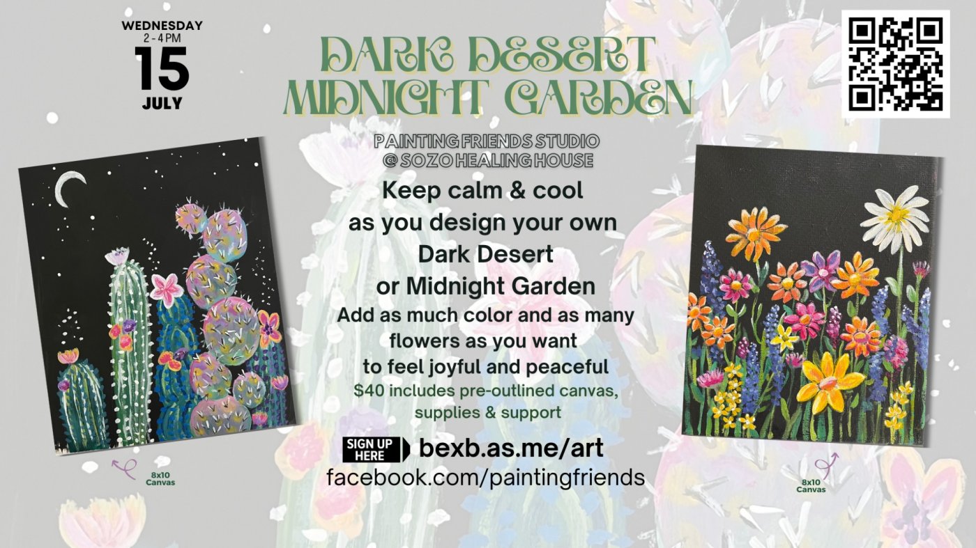 Dark Desert or Midnight Garden Paint Party