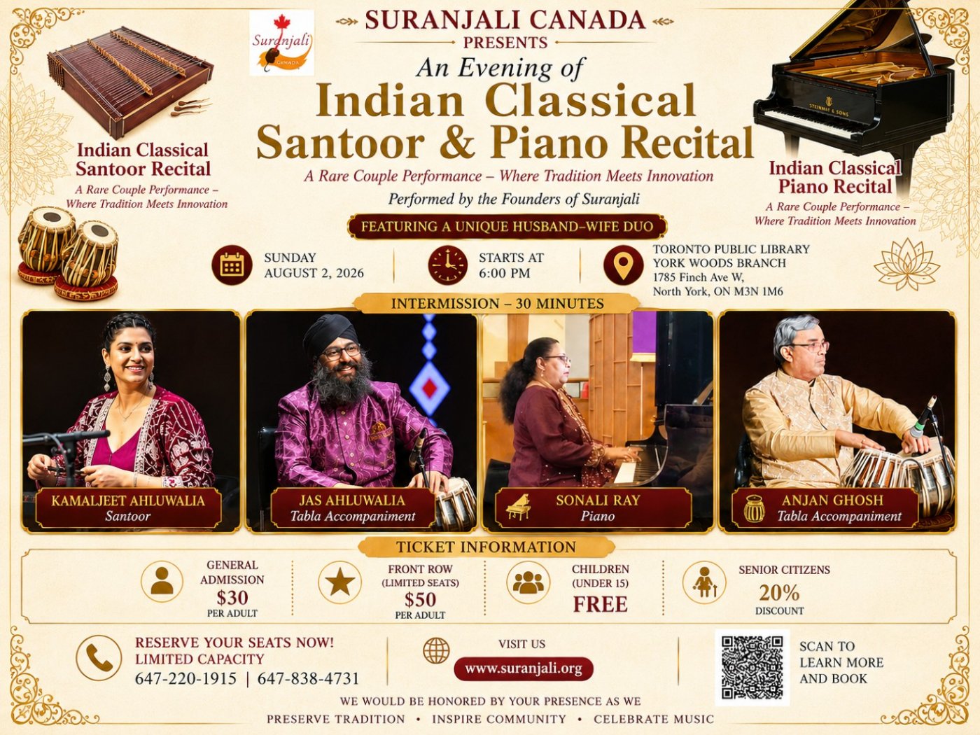 An Evening of Indian Classical Santoor & Piano