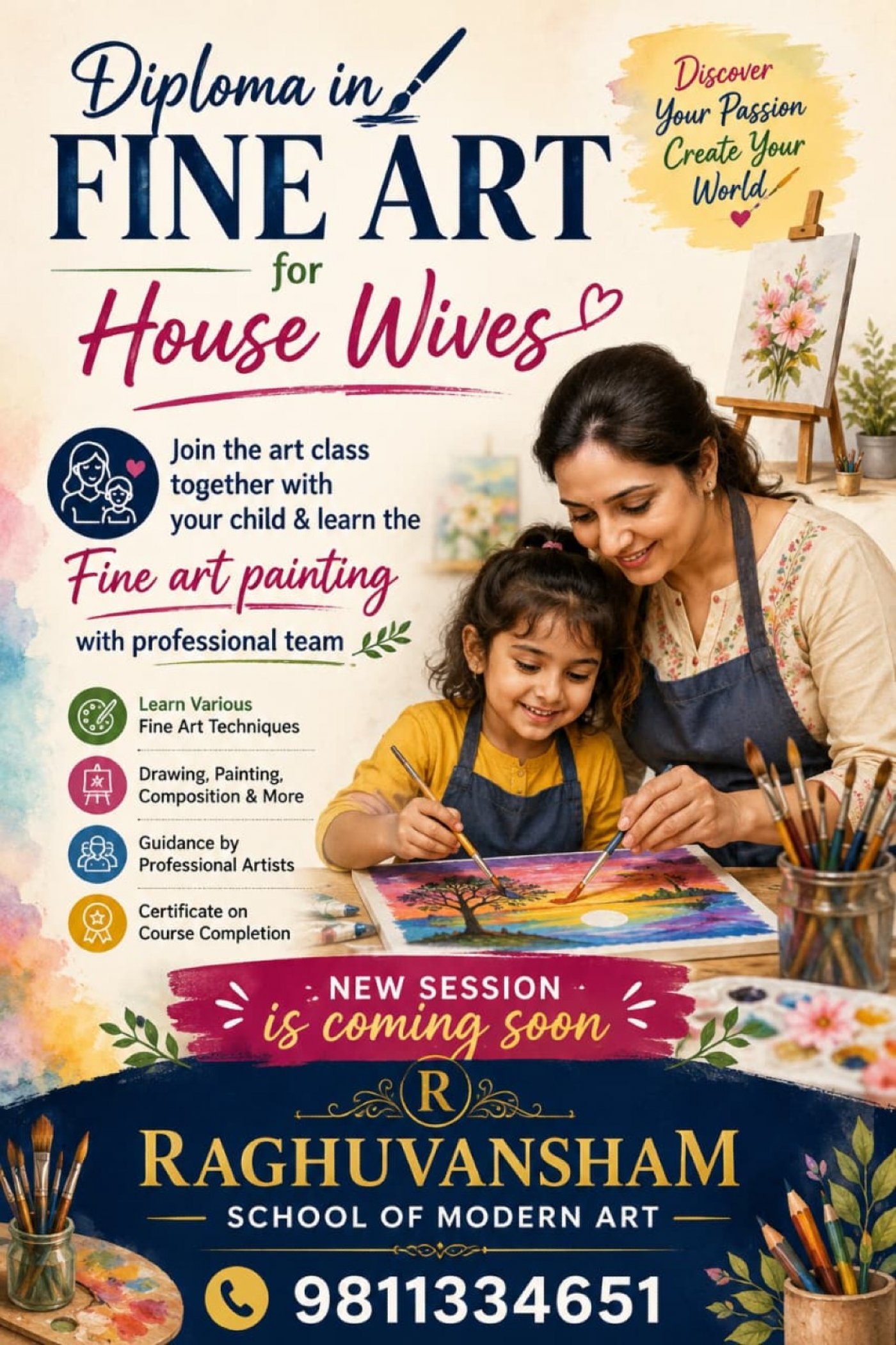 Diploma in Fine Art for Housewives – New Session Open in Delhi