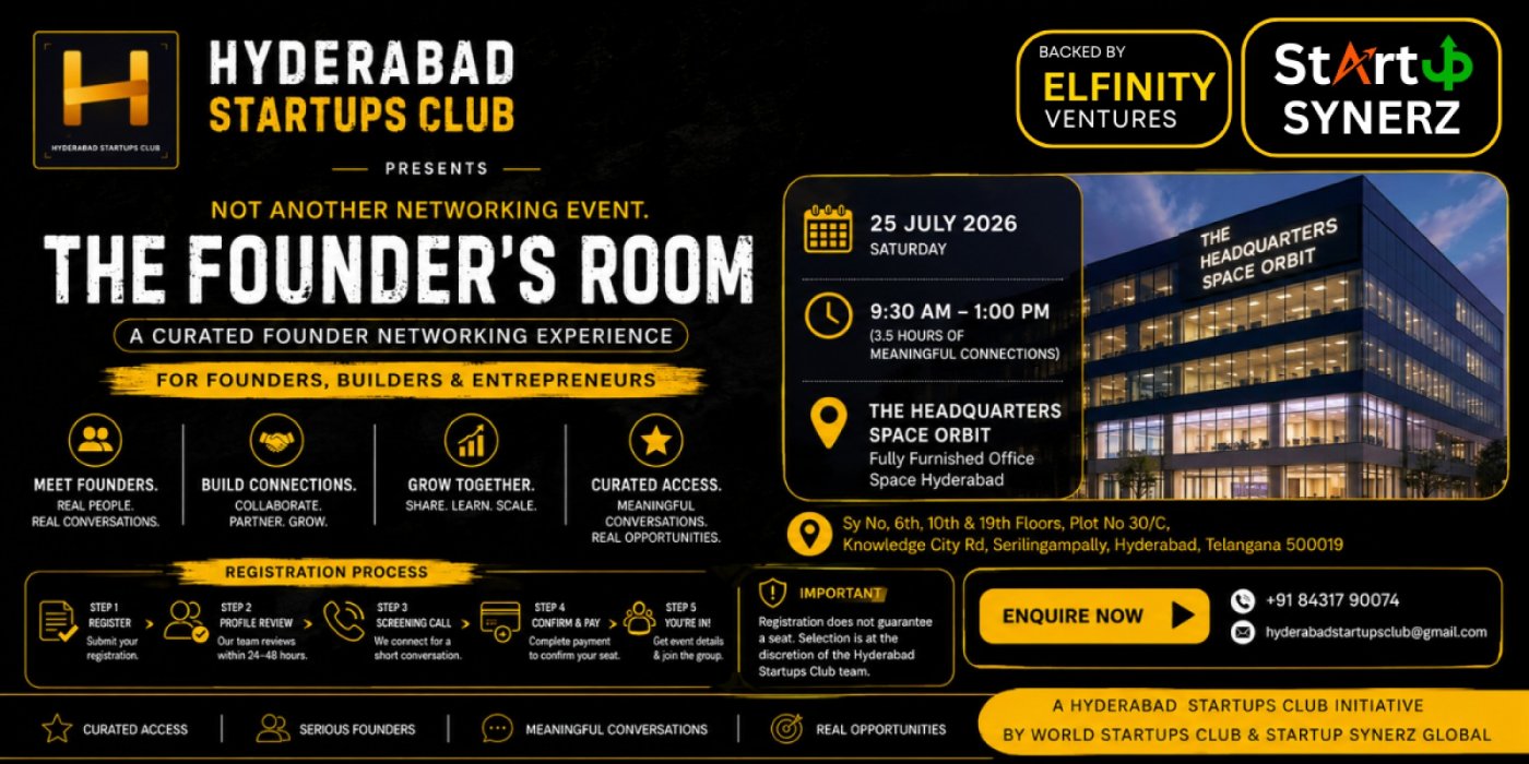 The Founder’s Room - Hyderabad Startups Club