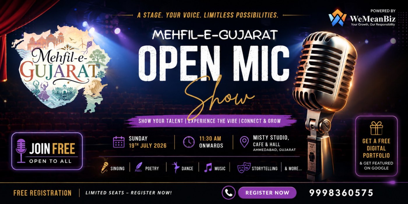 Mehfil-e Gujarat – Free Open Mic Event 🎭✨