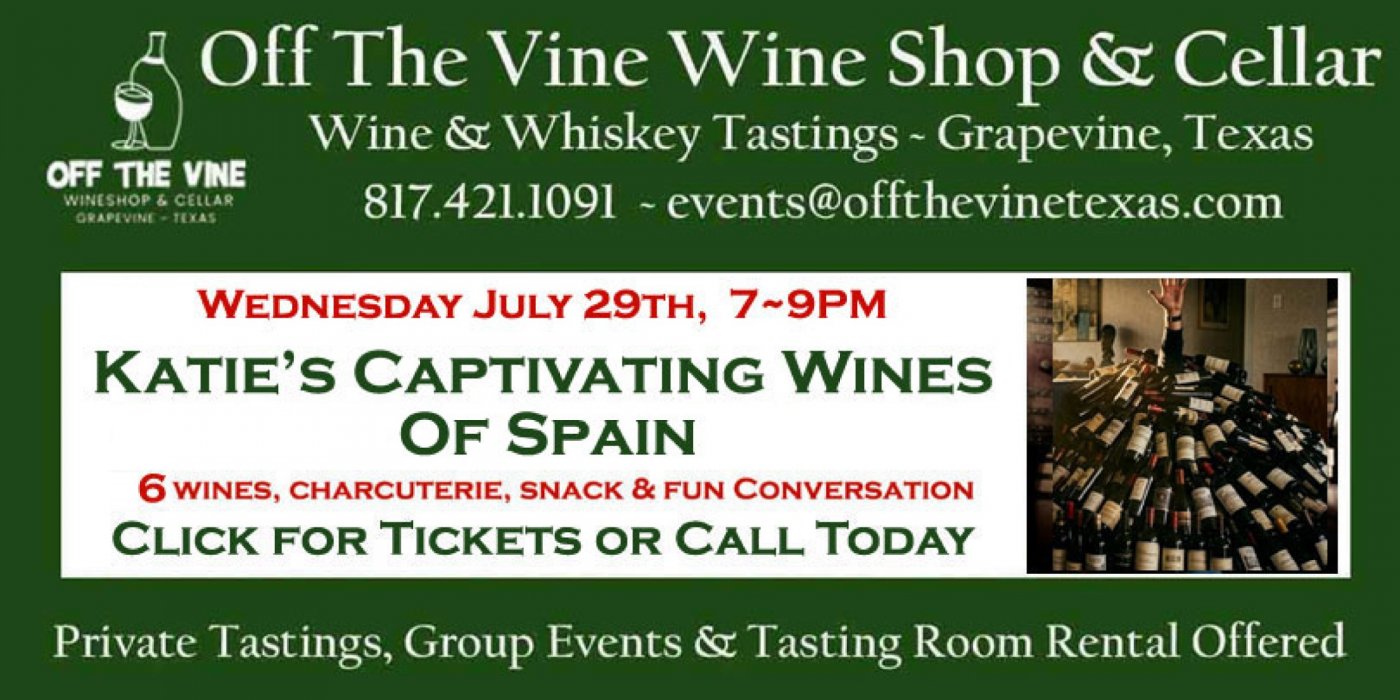 Weds Wine Tasting! – Captivating Wines of Spain ~ Katie Fisher Presenting!