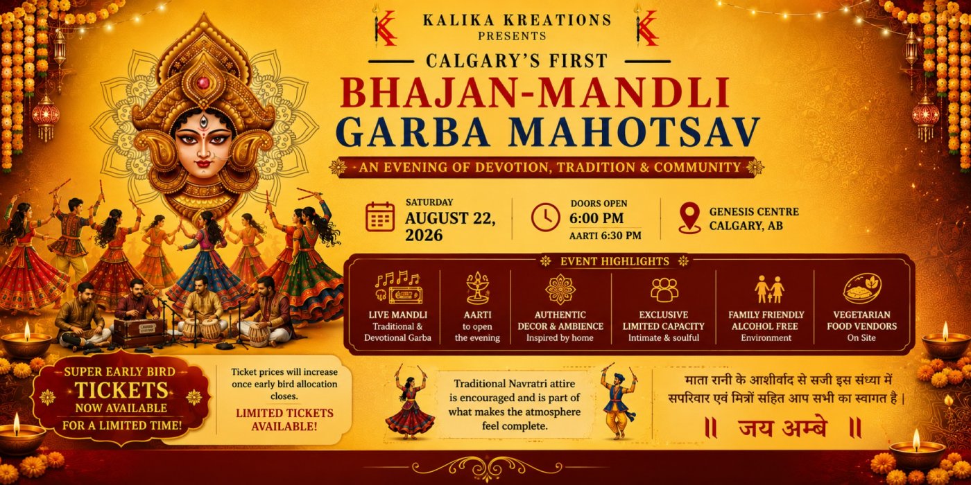 Bhajan-Mandli Garba Mahotsav | August 22, 2026 | Calgary, AB