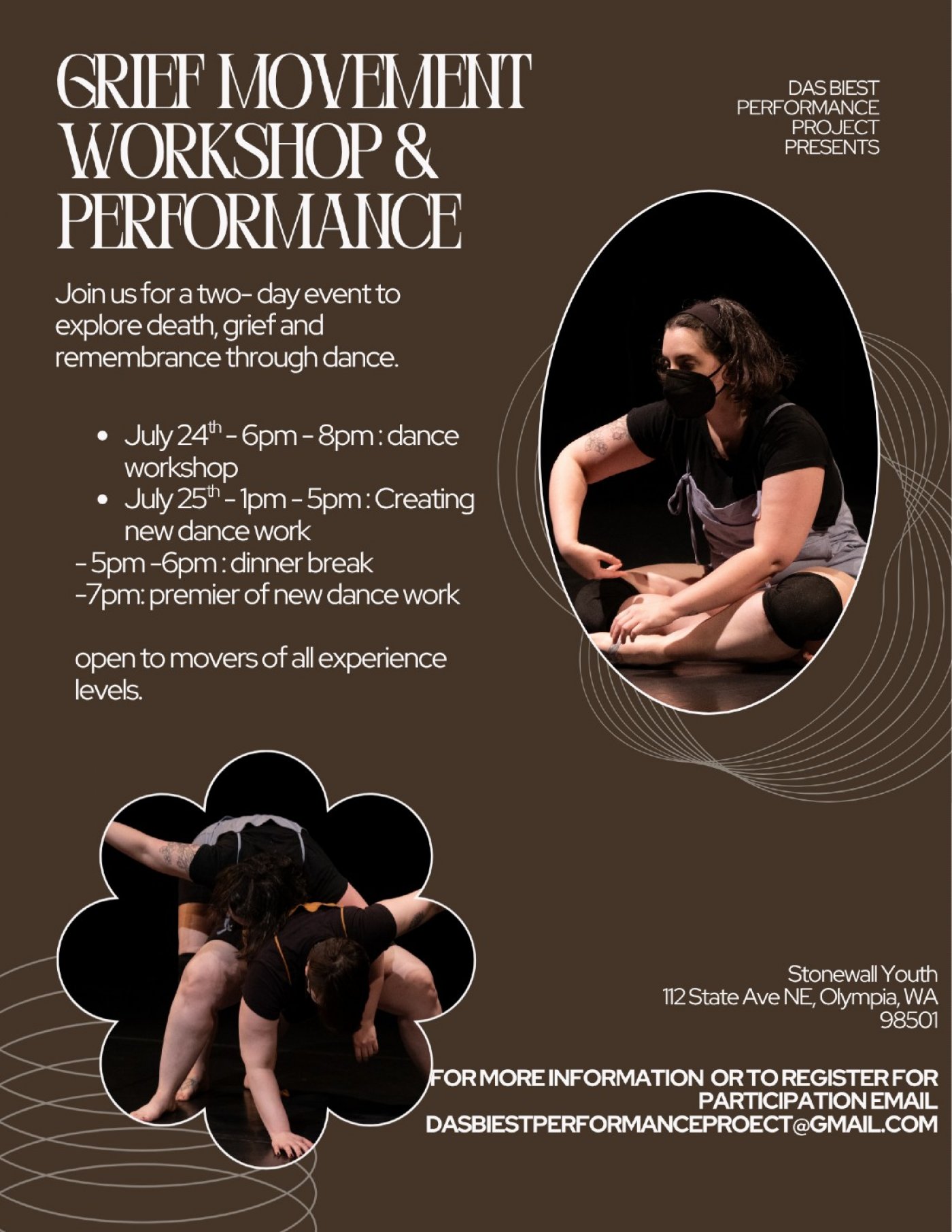 Grief Movement Workshop and Performance (Fri & Sat)