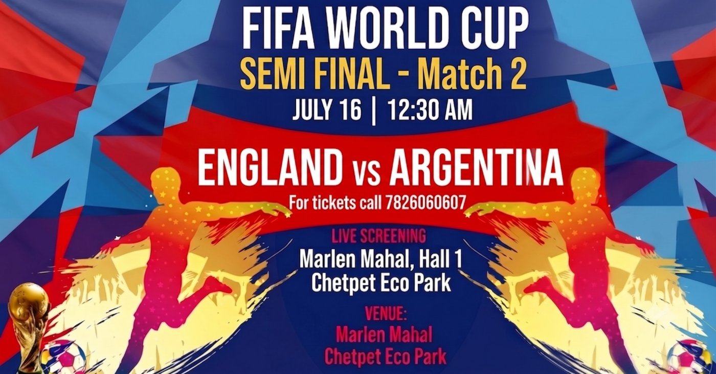 FIFA 2026 World Cup 2026 SEMIFINAL - Match 2 LIVE SCREENING @ Marlen Mahal - July 16 12:30am onwards