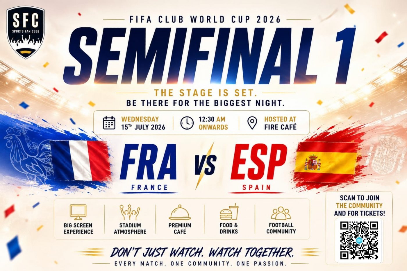 FIFA World Cup 2026™ Semi Final 1 | FRA 🇫🇷 VS ESP 🇪🇸 Live Watch Party