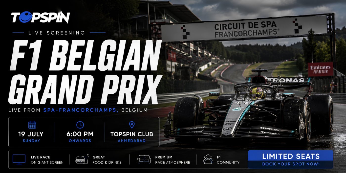 F1 Belgian Grand Prix 2026 | Live Screening at Topspin Club