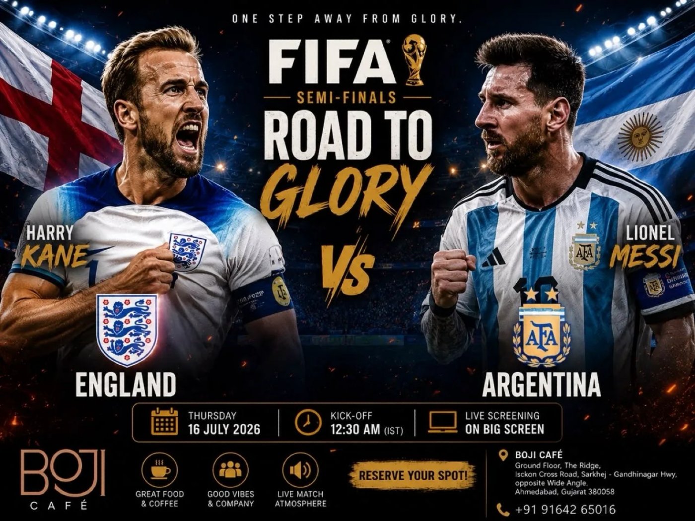 FIFA World Cup 2026™️ Semi Final 2 | Argentina v/s England | Live Watch Party (Fifa Screening)