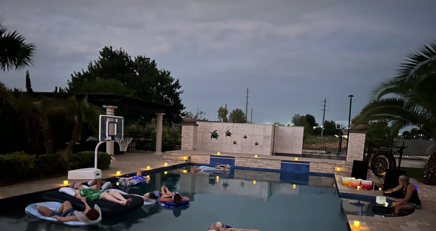 Outdoor Pool Float Sound Bath 8/9 @ 7:30PM