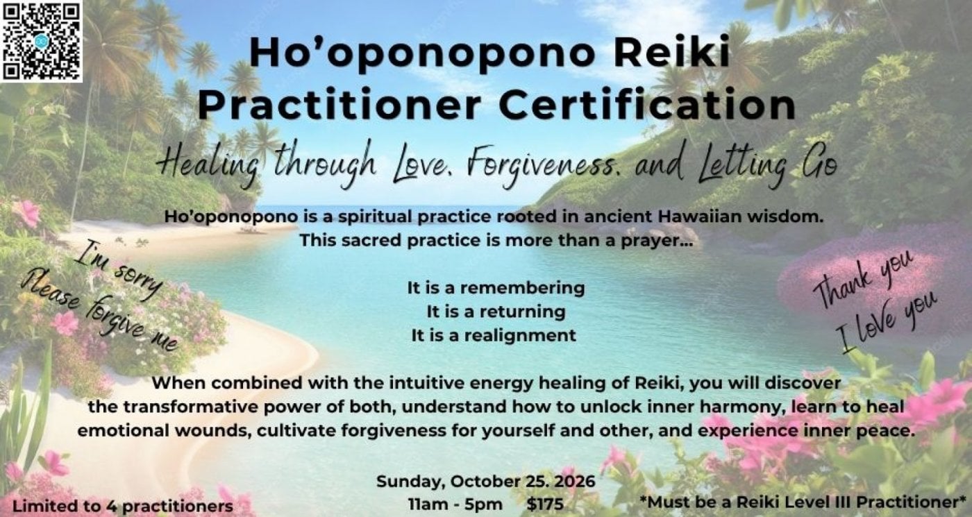 Ho’oponopono Reiki Practitioner Certification