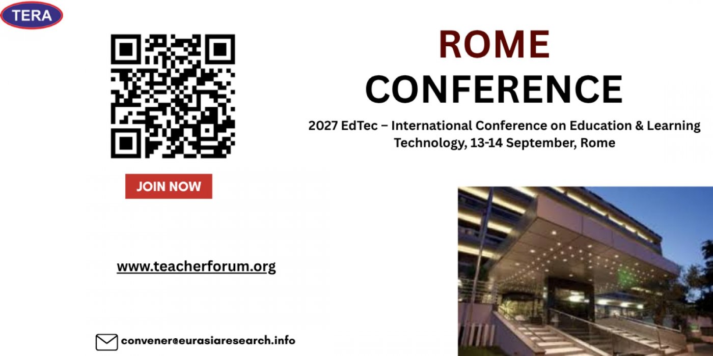 2027 EdTec – International Conference on Education & Learning Technology, 13-14 September, Rome