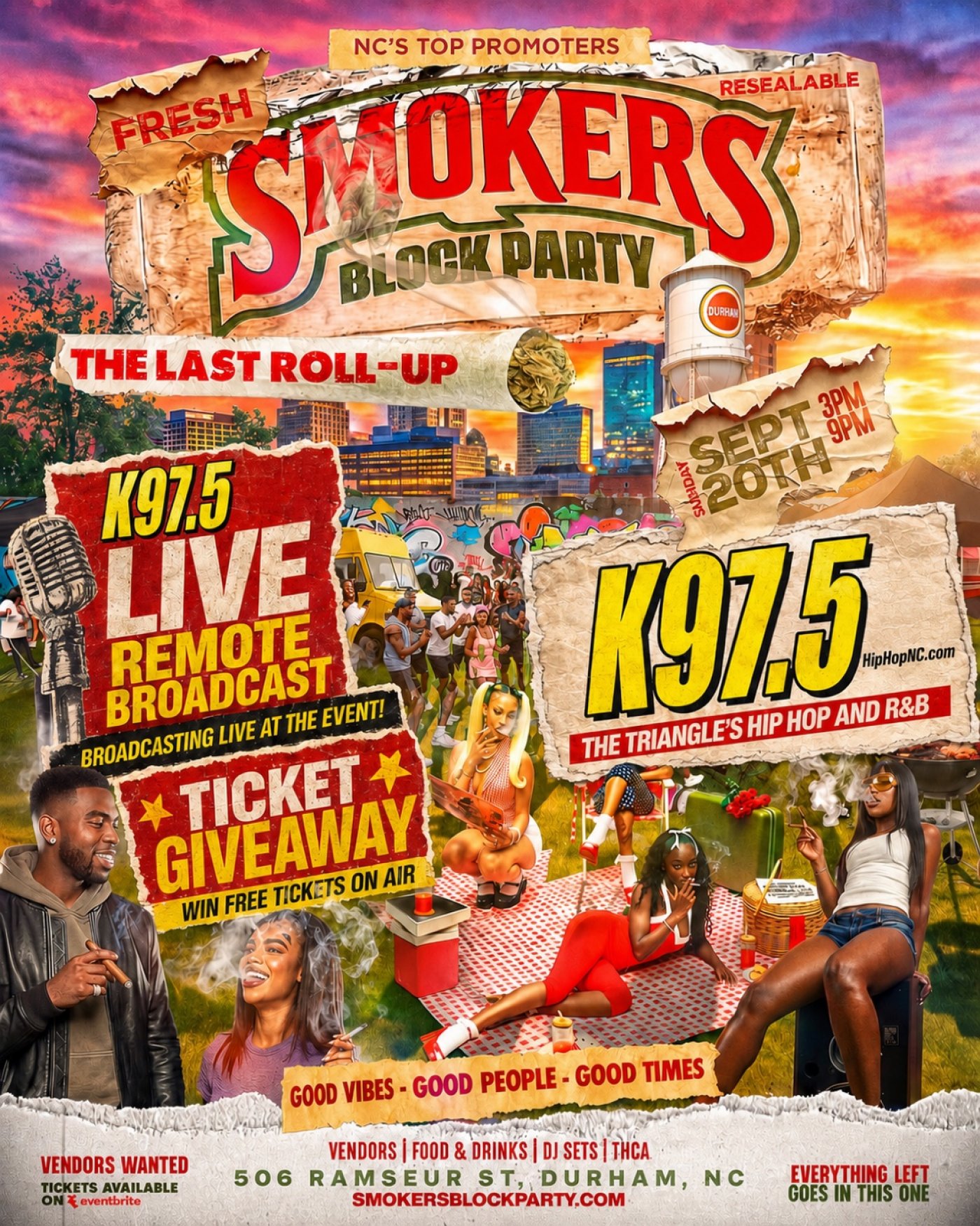 Smokers BlockParty “The Last Roll Up” (Durham, NC) *FINAL EVENT*