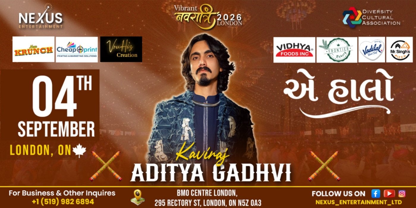 Vibrant Navratri with Kaviraj Aditya Gadhvi / London, ON / 4th SEPTEMBER 2026