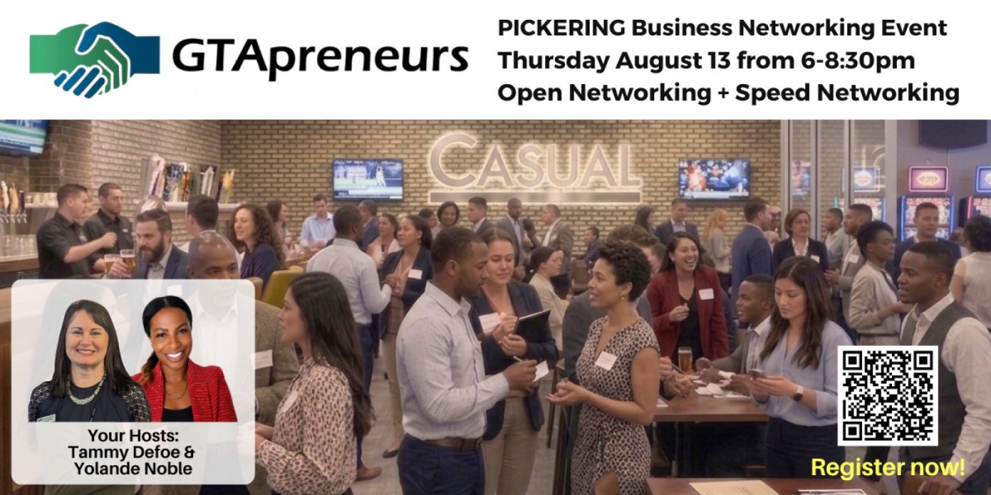 GTApreneurs August 13, 2026 Business Networking Event Pickering