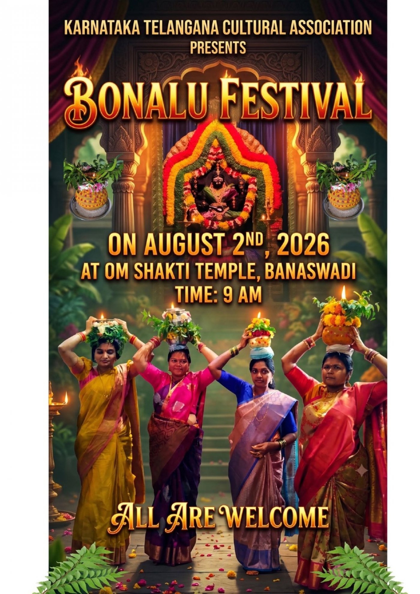Bonalu at Bangalore 2026 / బోనాలు @ బెంగళూరు 2026 (All are welcome / అందరికీ స్వాగతం)