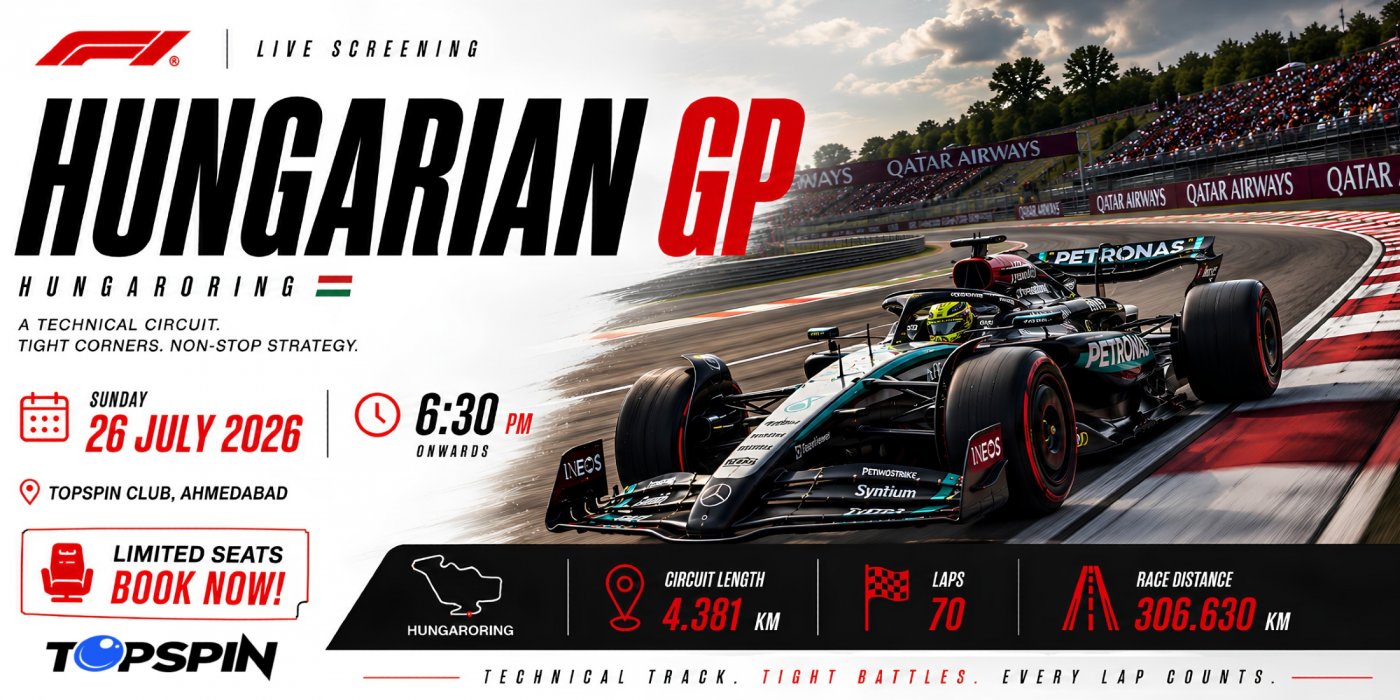 F1 Hungarian Grand Prix 2026 | Live Screening at Topspin Club