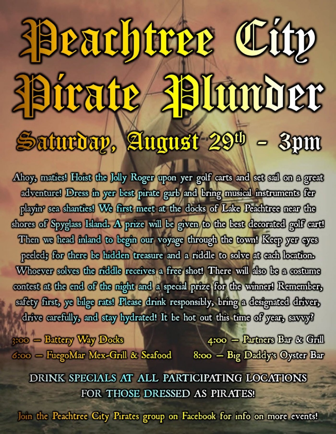 Peachtree City Pirate Plunder VII, Parking Boat Docks, Peachtree City ...