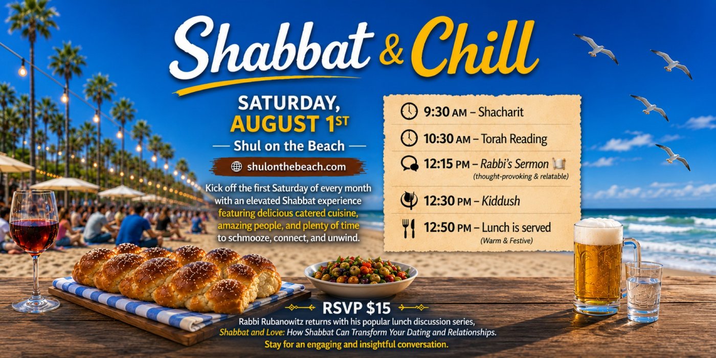 Shabbat & Chill Shabbat Lunch at the Beach