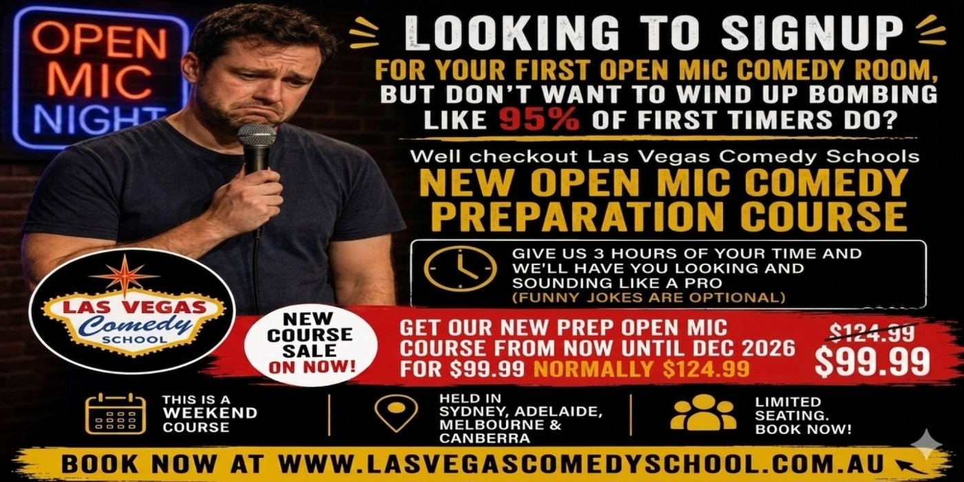 Open Mic Comedy Prep Course Las Vegas Comedy Schools Adelaide CBD