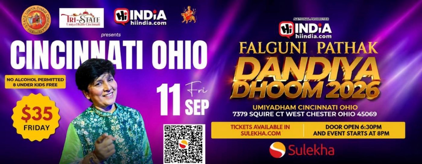 Falguni Pathak Dandiya Dhoom in Ohio on Sep 11, 2026
