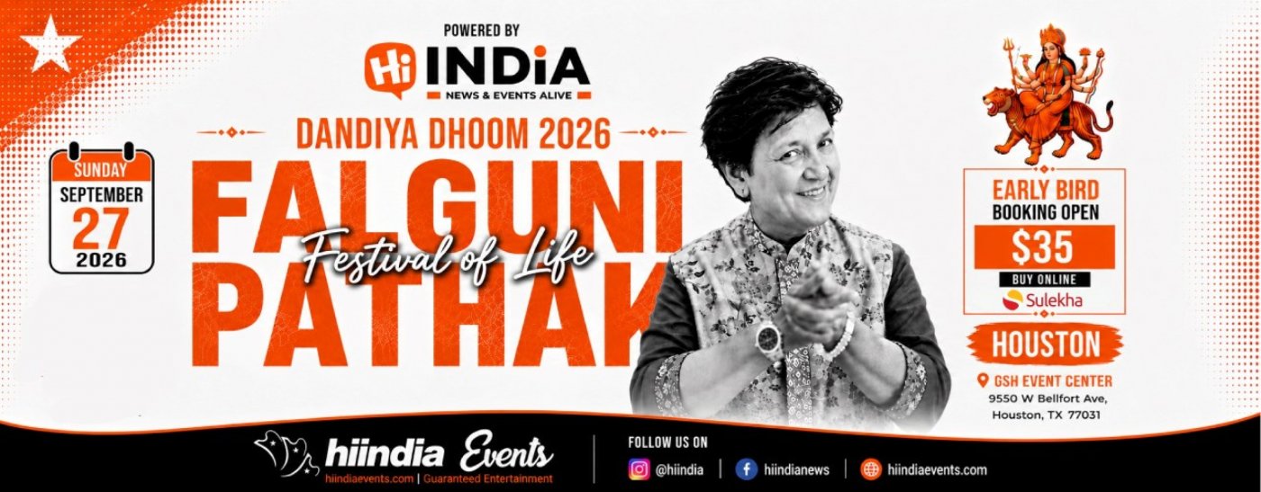 Falguni Pathak Dandiya Dhoom Live in Houston on Sep 27, 2026