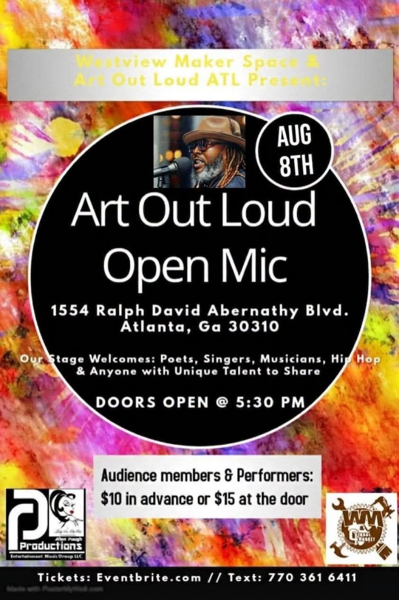 Art Out Loud Open Mic: ‘Lyrics in my BackPack’ Edition