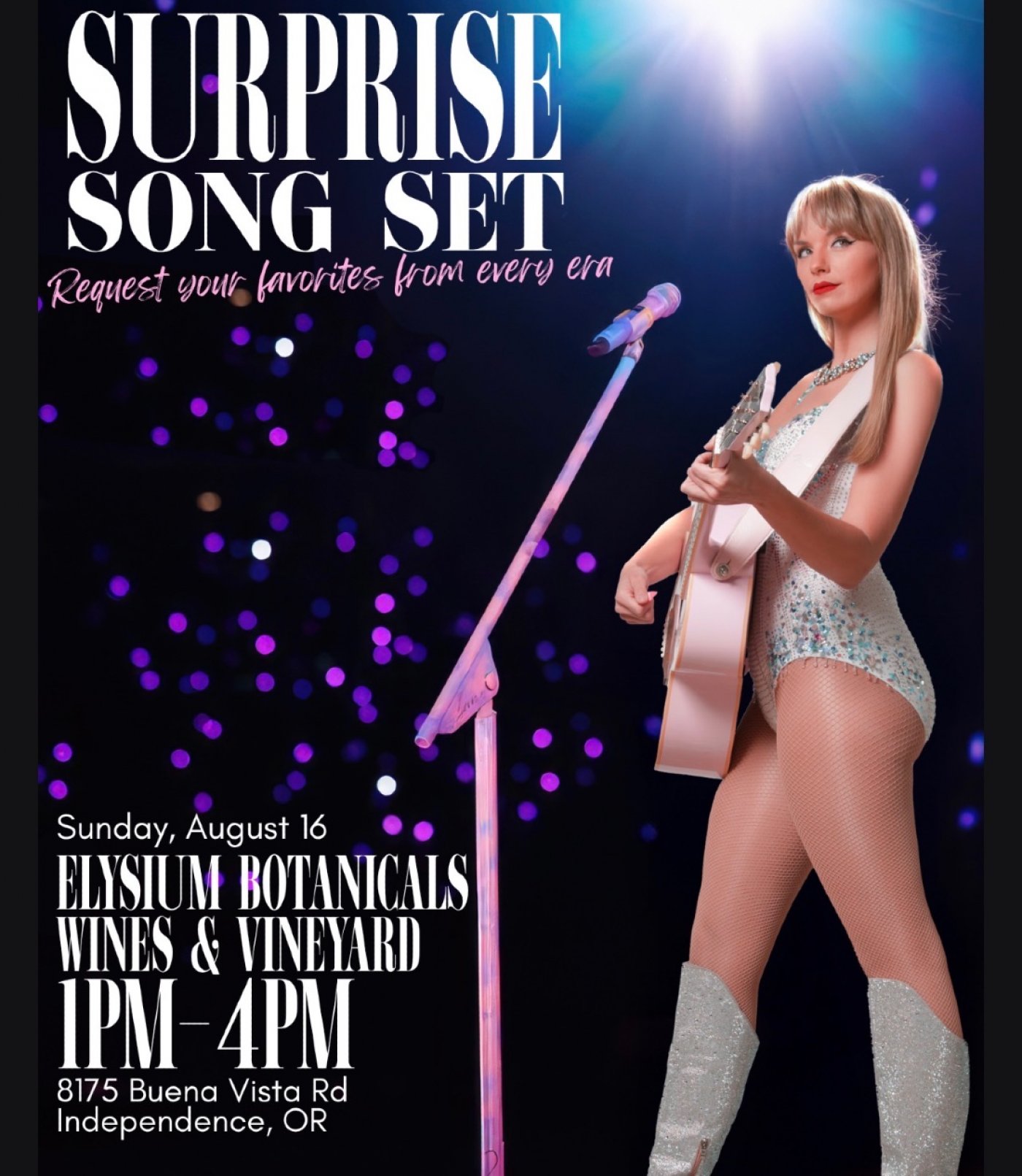 Intimate Acoustic Surprise Song Experience with Charity Eden (Taylor Swift Tribute) ALL AGES