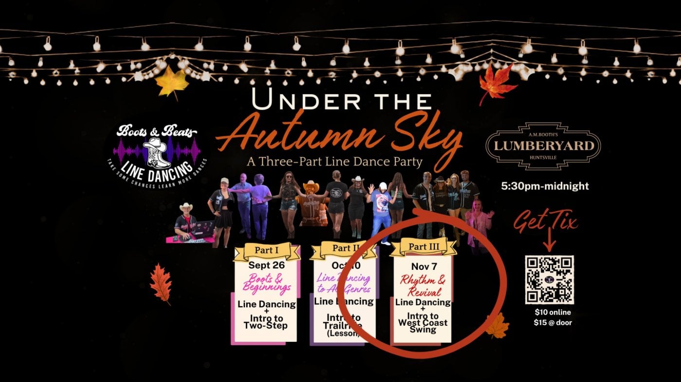 UNDER THE AUTUMN SKY Rhythm & Revival: Line Dancing + Intro to West Coast Swing