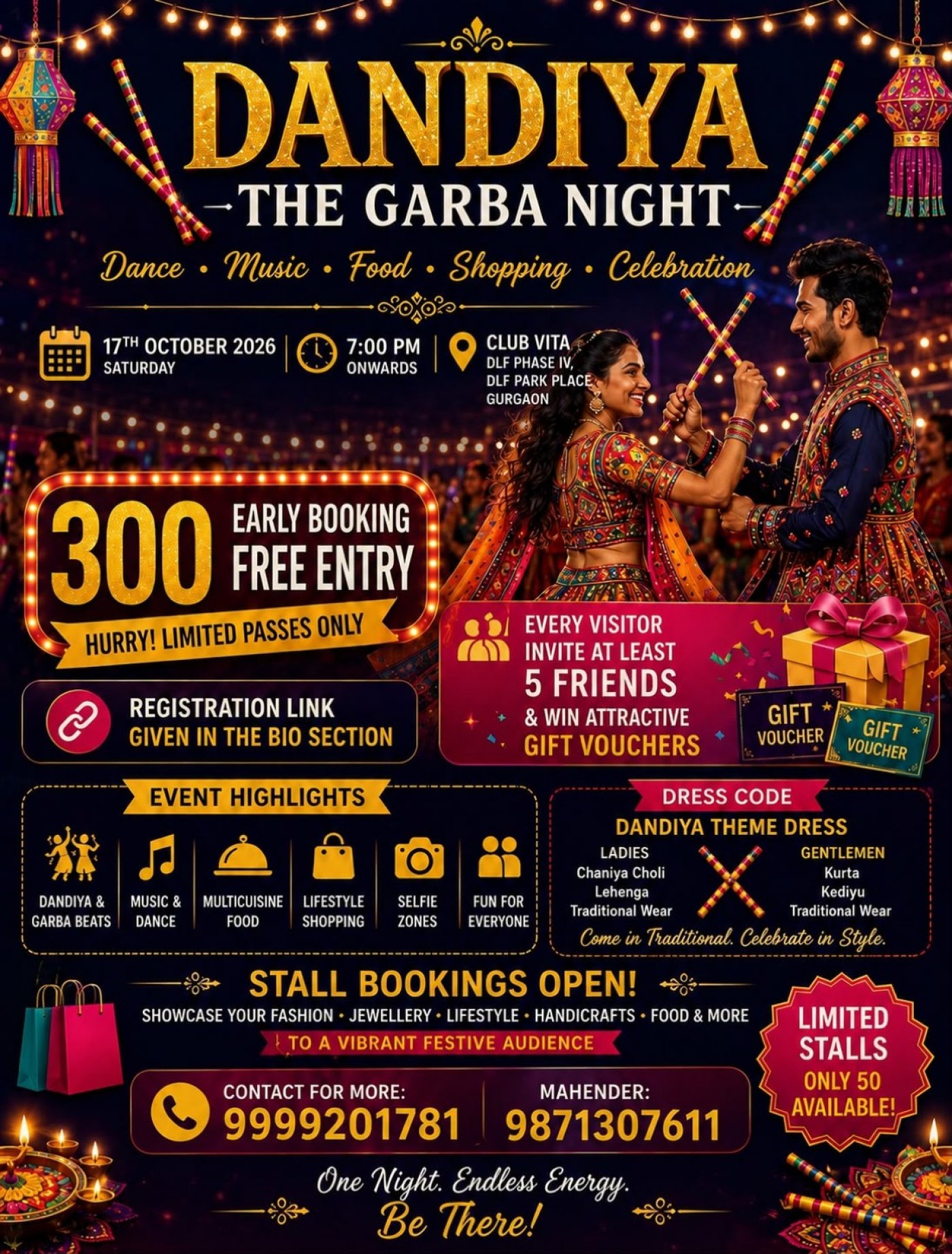 DANDIYA — THE GARBA NIGHT @Club Vita Gurgaon DLF Ph V