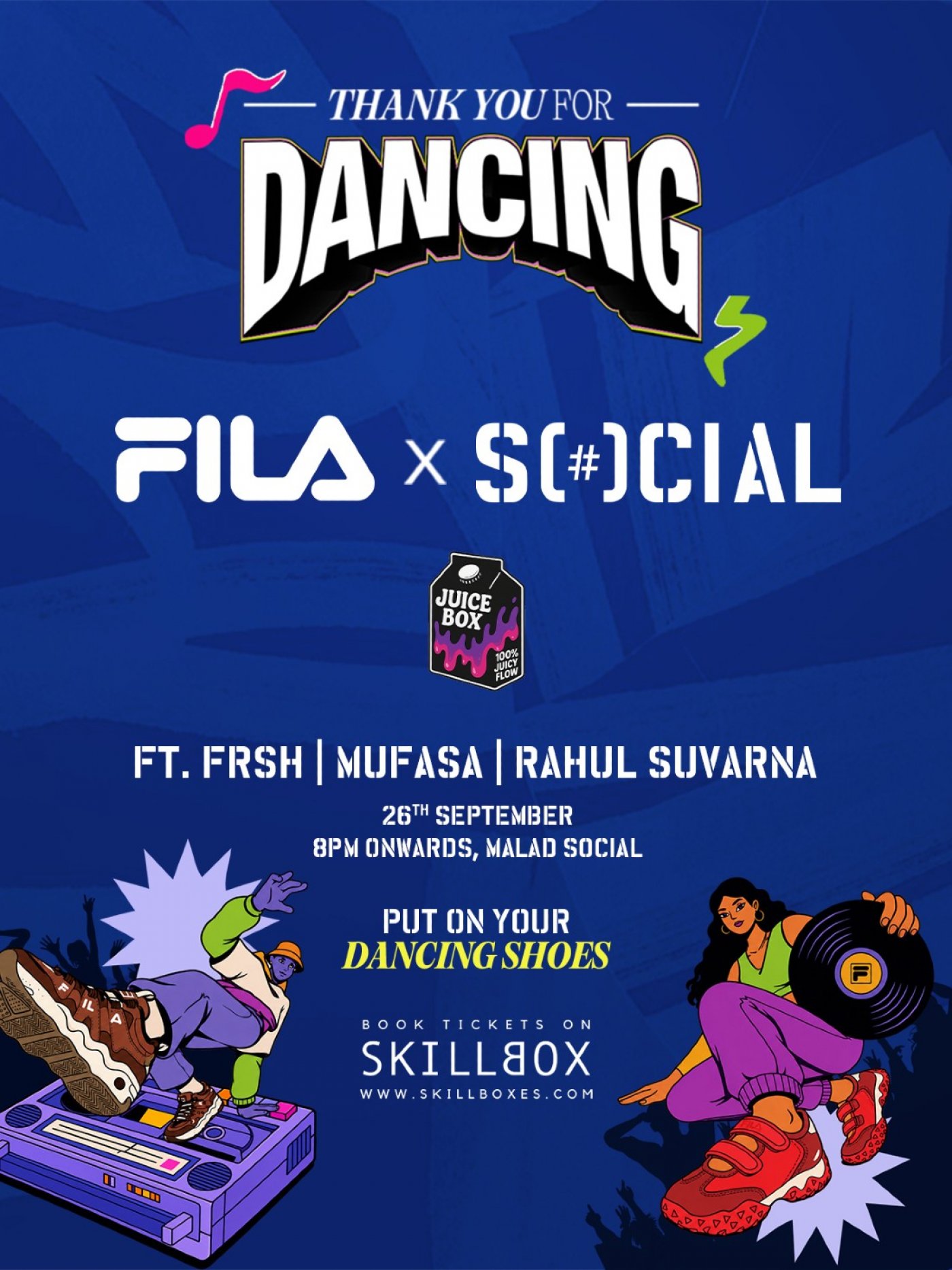 Thank You For Dancing - FILA x SOCIAL — event poster