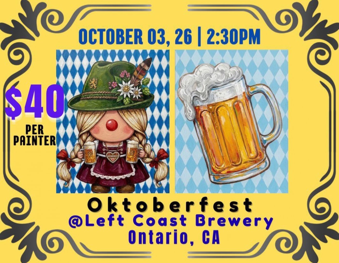 Oktoberfest paint & sip @Left Coast Brewery