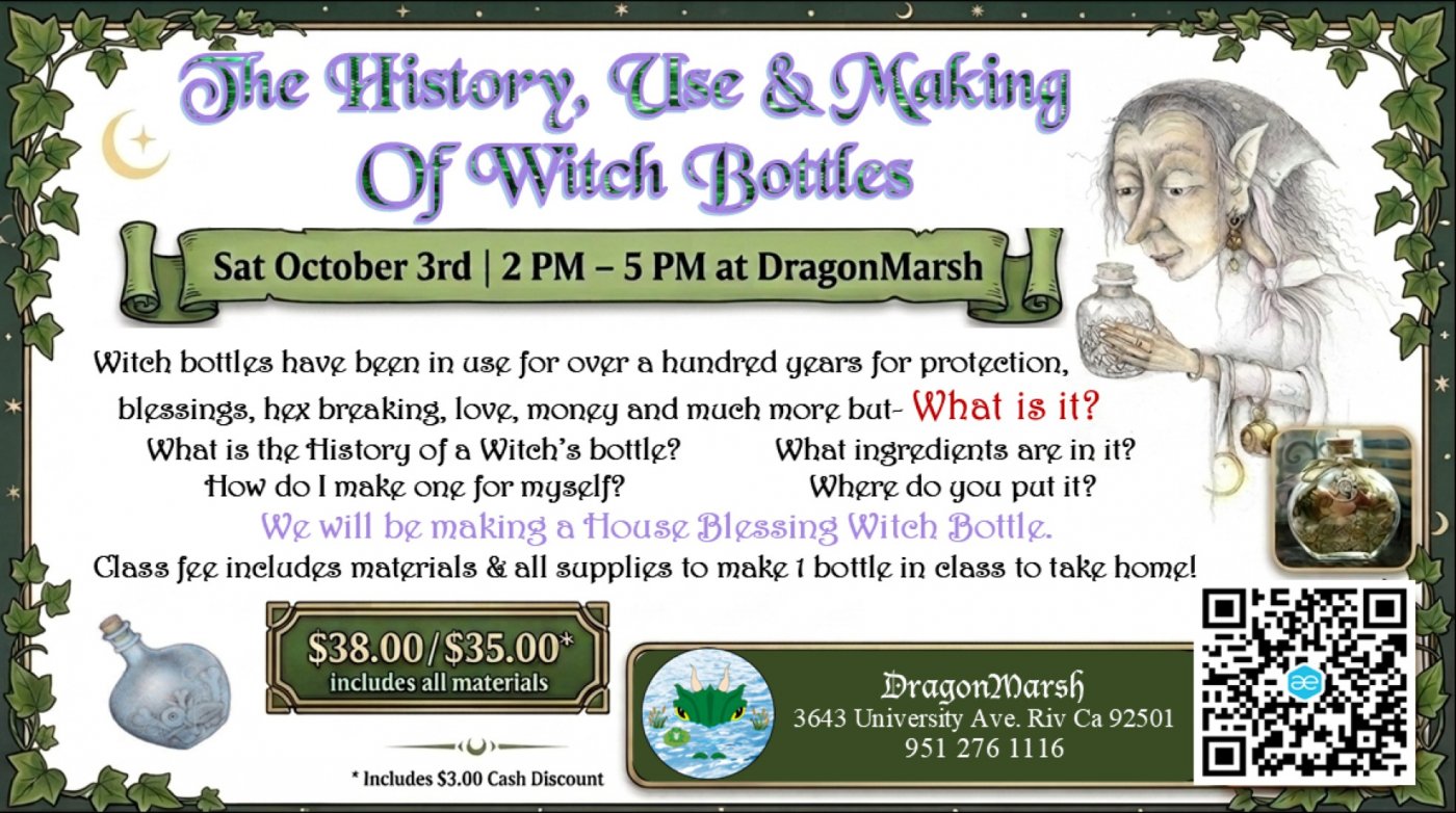 The History, Use and Making of Witch Bottles $38/35.00*