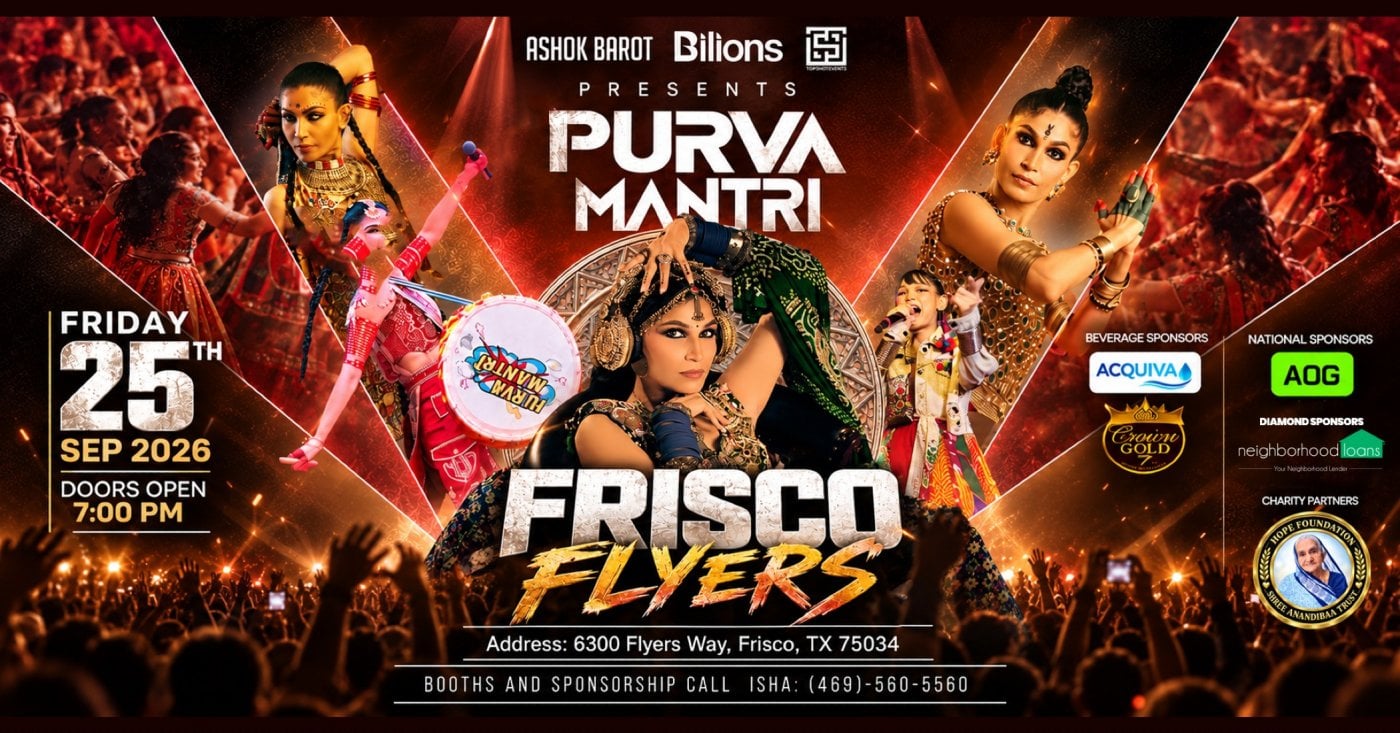 PURVA MANTRI LIVE – FRISCO FLYERS | GARBA NIGHT 2026