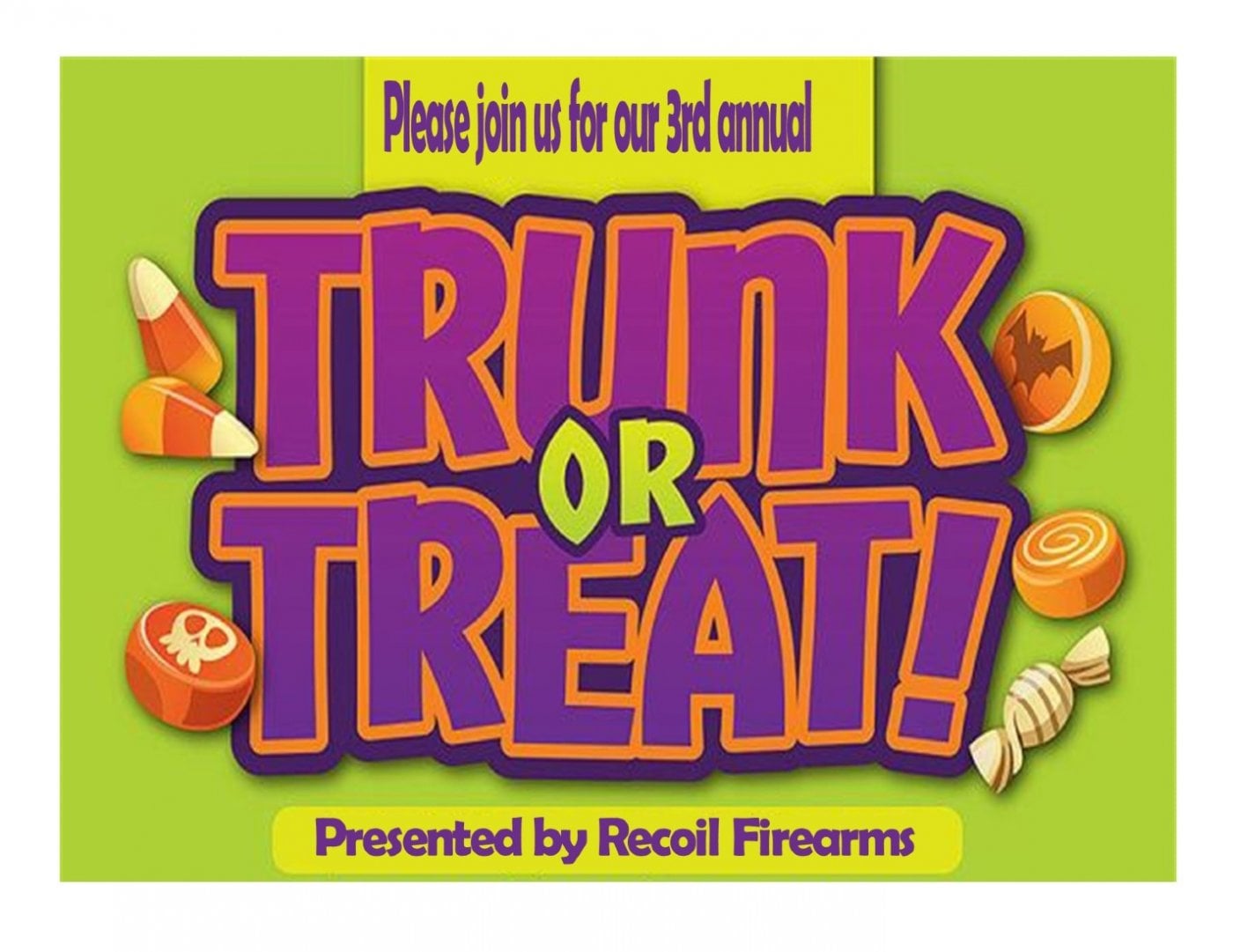 3rd Annual Trunk or Treat Tickets, Recoil Firearms, Taylor, 24 October ...