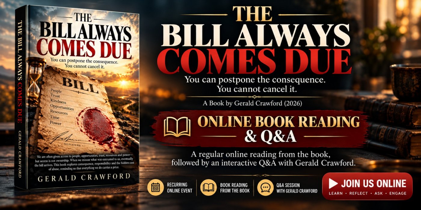 Online Book Reading &amp; Live Q&amp;A - THE BILL ALWAYS COMES DUE BOOK
