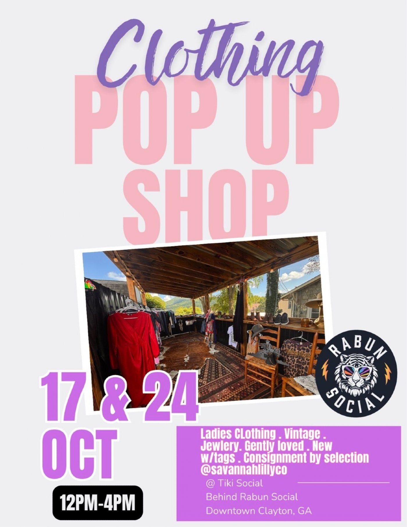 Consignment Pop Up Saturday Tickets, Rabun Social, Clayton, 24 October ...