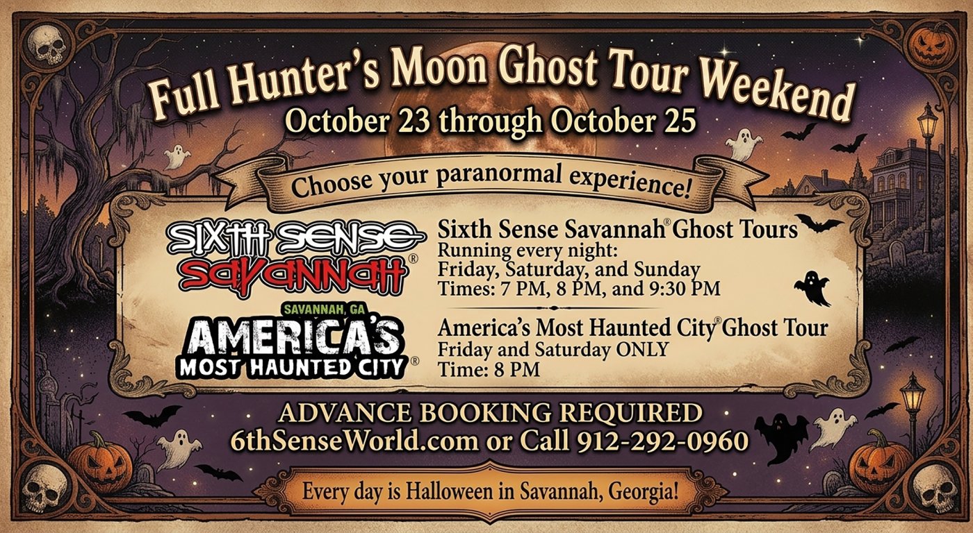Full Hunter’s Moon Weekend Ghost Tours Hosted by 6th Sense World ...