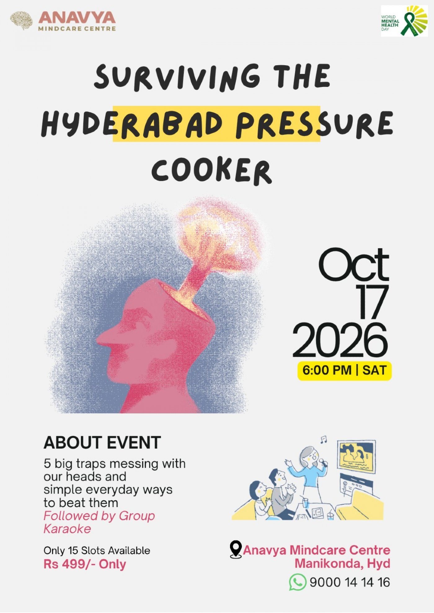 Surviving The Hyderabad Pressure Cooker Tickets, Anavya Mindcare Centre ...