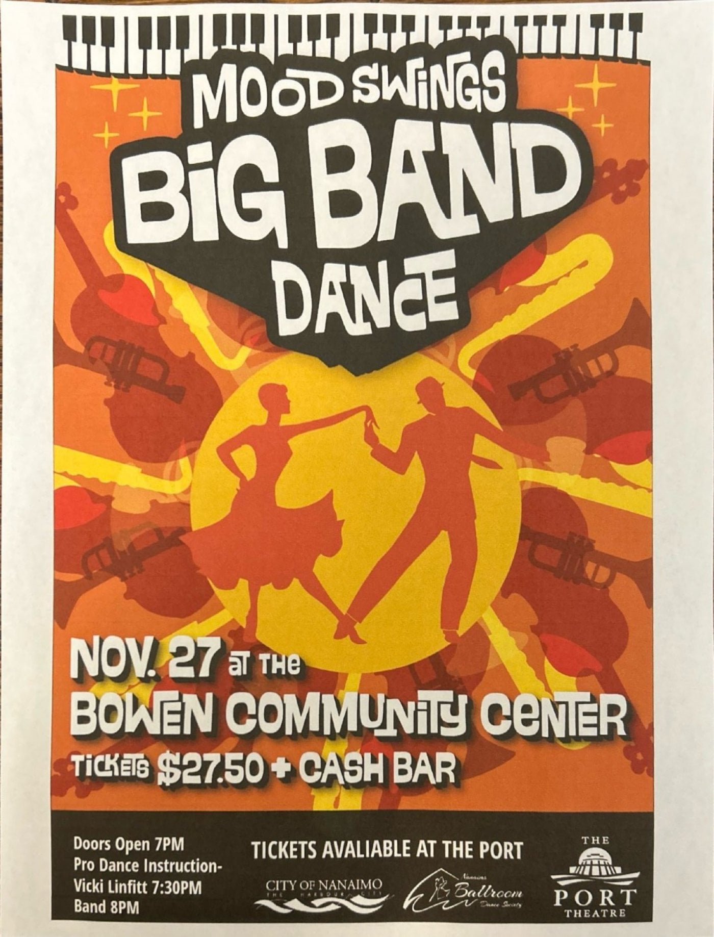 Mood Swings Big Band Dance, Bowen Park Complex, Nanaimo, 27 November ...