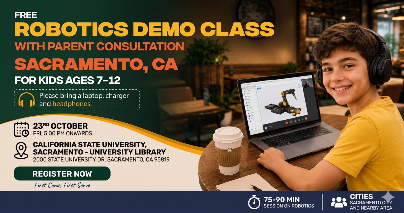 FREE Robotics & STEM Workshop for Kids in Sacramento, CA (Ages 7–12)
