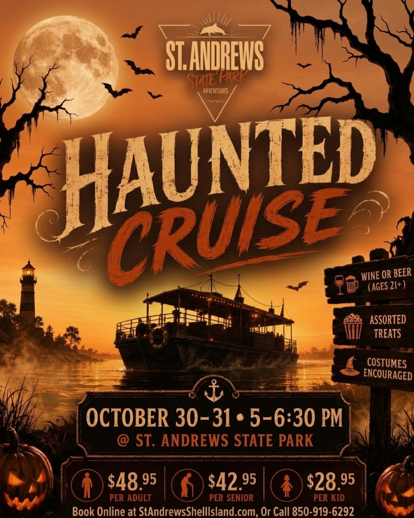 Haunted Sunset Cruise | St. Andrews State Park, 4607 State Park Ln ...