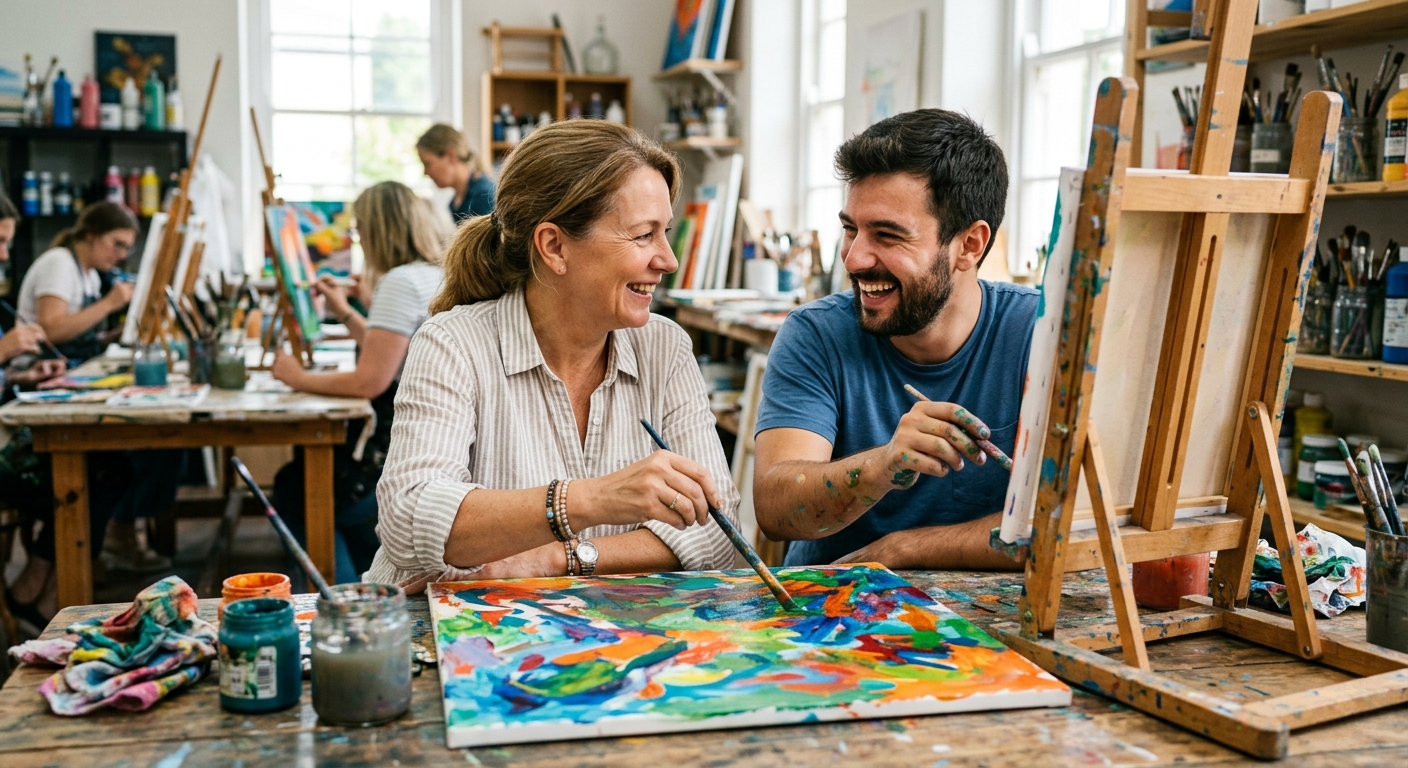 Mother's day workshop activity with mom
