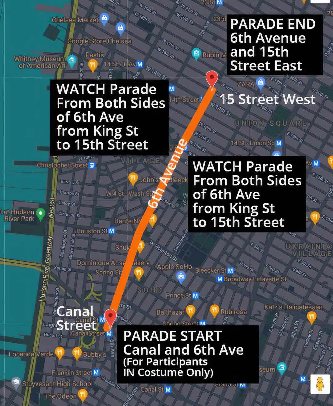 52nd Annual Halloween Parade route