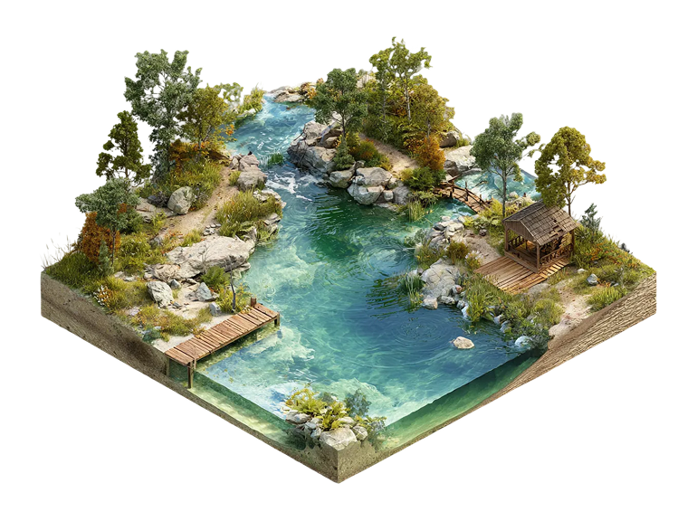 Lakes & Rivers illustration